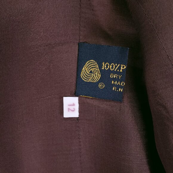 Giorgio Sant Angelo Womens Brown 100% Wool Pockets Preppy Blazer Jacket Size 12 - Picture 3 of 16